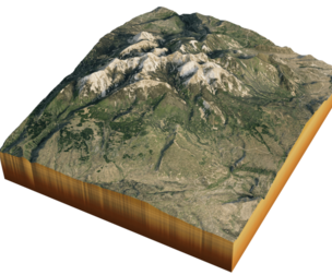 Mount Waas in the La Sal Mountains 3d terrain