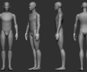 Stylized Male Base Mesh Polygroups