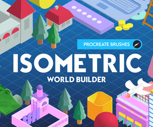 Isometric World Builder 1300+ Procreate Brushes