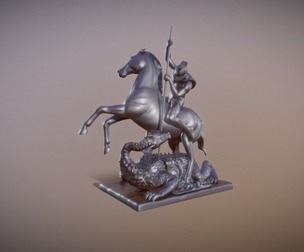 Saint George and the Dragon statue for 3d print