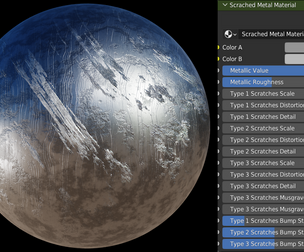 Procedural Scratched Metal Material