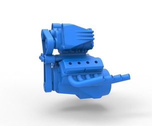 Engine V8 with double supercharger V7 Scale 1:25