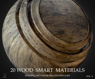 20 WOOD SMART MATERIALS & PBR TEXTURES-VOL 4