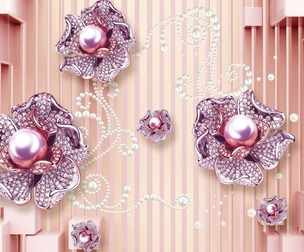 Purple jewelry flower background wall