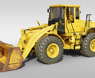 3D Bulldozer Loader Machine