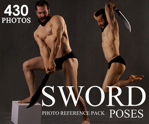 Sword Poses Photo Reference Pack . 436 JPEGs