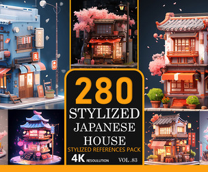 Stylized japanese house
