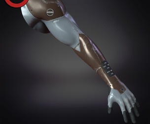 Sci fi cyborg prosthetic arm v5 Game ready