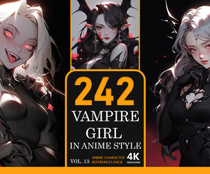 Vampire Girl in Anime Style