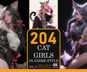 Catgirls In Anime Style