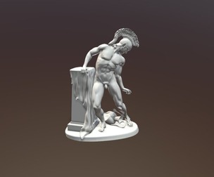 Sculpture of Achilles wounded in his heel
