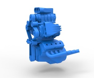 Engine V8 with triple supercharger V4 Scale 1:25