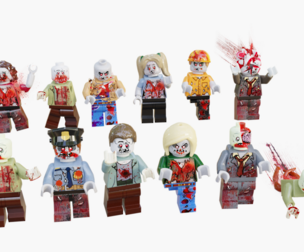 Lego wrecked and bloody zombie set