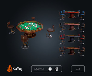 Poker Table V2 – Casino Gambling – Game Ready