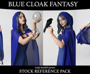 x130 Blue Cloak Fantasy - Pose Reference Pack