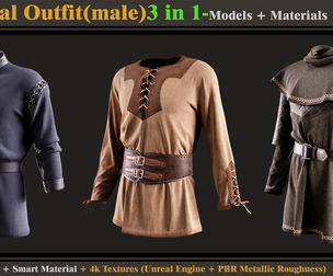 3 in 1 Medieval Outfit-Models + Materials