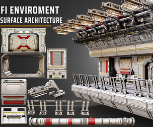 23 sci-fi enviroment hardsurface architecture