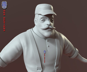 Cartoon old men v3 base mesh