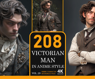 victorian man In Anime Style