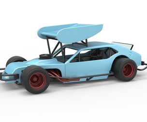 Vintage Asphalt Modified stock car with wing 1:25
