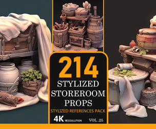 stylized storeroom props