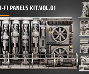 5 sci-fi industrial panels