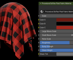 Procedural Buffalo Plaid Fabric Material