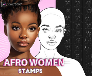 Procreate afro women portrait brushes