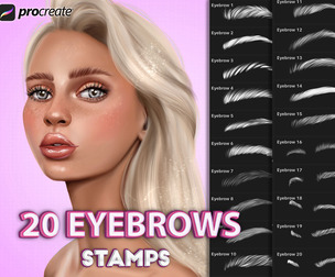 Procreate realistic female eyebrows stamps