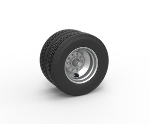 2 Hole double wheel of trailer Scale 1:25