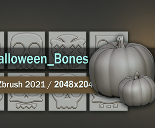 Stylized Halloween Bones