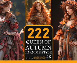 Queen Of Autumn In Anime Style