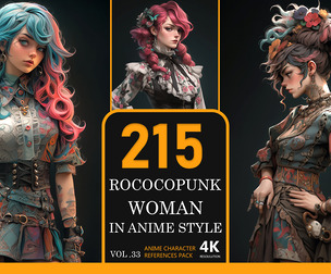 Rococopunk Women In Anime Style
