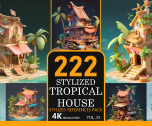 Stylized tropical house