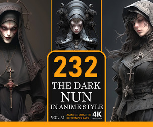 The Dark Nun In Anime Style