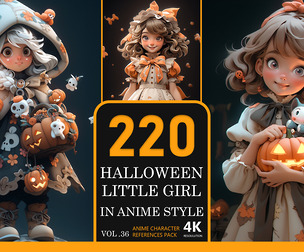 Halloween Little Boy In Anime Style