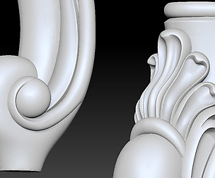 CARVED CABRIOLE Furniture LEG set - 01