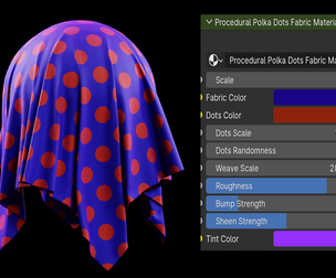 Procedural Polka Dots Fabric Material