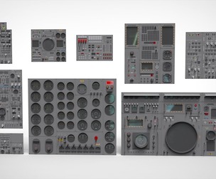 Dashboard 3 control panel with buttons and knobs