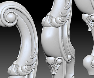 CARVED CABRIOLE Furniture LEG set 06