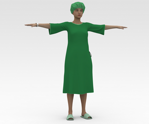 Female Patient with Green gown