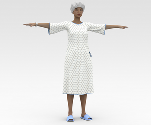 Female Patient with gown