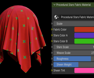 Procedural Stars Fabric Material
