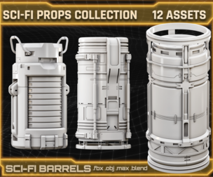 SCI-FI Props Collection BARRELS