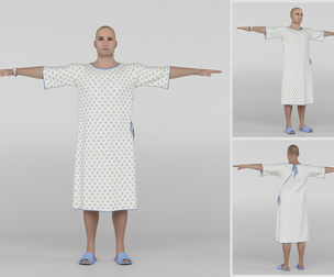 Patient with white gown