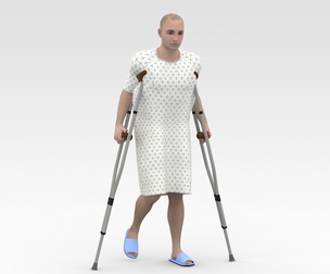 Patient with Crutches