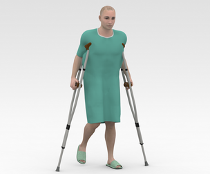Patient with Crutches