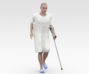 Patient with Forearm Crutch