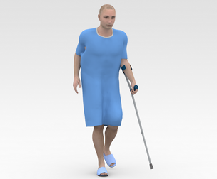 Patient with Forearm Crutch