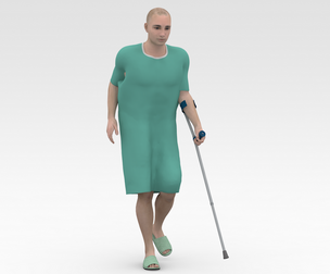 Patient with Forearm Crutch